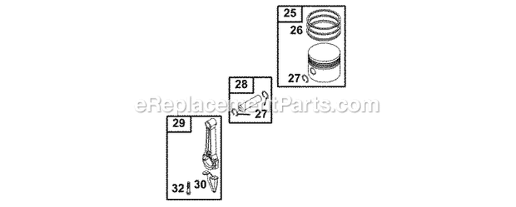 PistonRingsConnecting Rod Diagram and Parts List for 135202-0253-01  Briggs and Stratton Engine